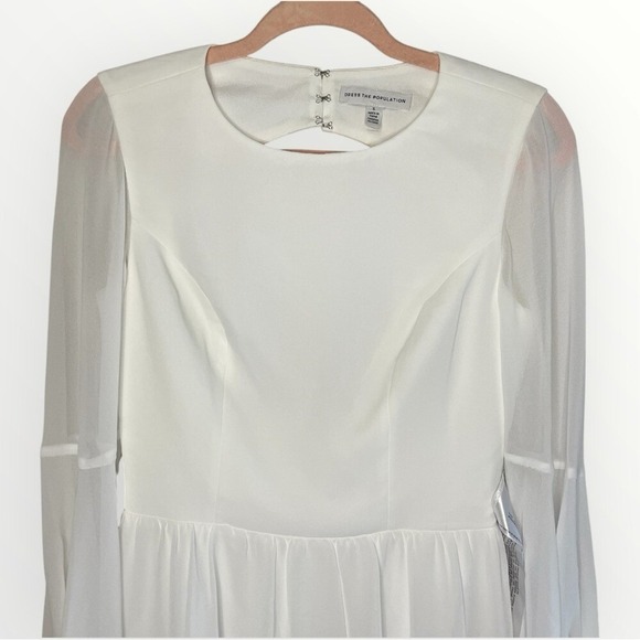 NWT DRESS THE POPULATION Paola Fit & Flare White Mini Dress, Small. $158 - Picture 4 of 11